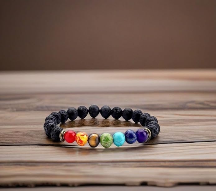 7 चक्र ब्रेसलेट | 7 Chakra Bracelet with lava Stone